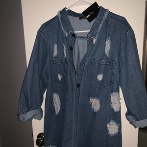 Jean button up dress